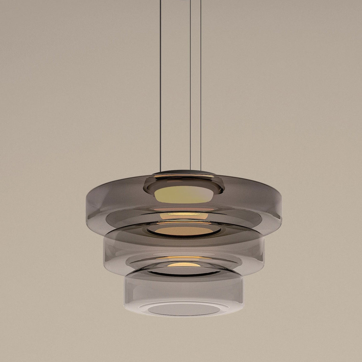 Glas-Pendelleuchte im Bauhaus-Stil – Moderne Hängelampe aus geschichtetem Glas für Küche, Esszimmer & Wohnzimmer, mehrere Größen