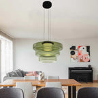 Glas-Pendelleuchte im Bauhaus-Stil – Moderne Hängelampe aus geschichtetem Glas für Küche, Esszimmer & Wohnzimmer, mehrere Größen