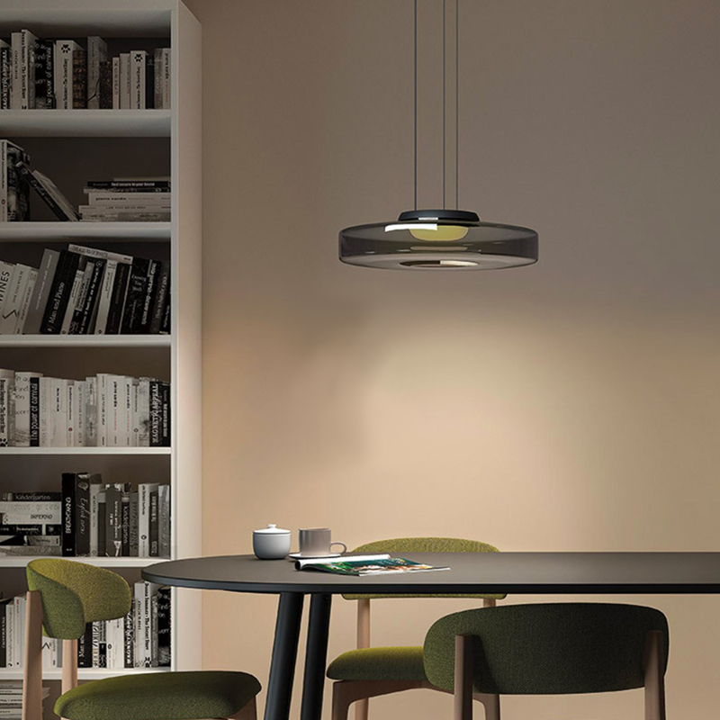 Glas-Pendelleuchte im Bauhaus-Stil – Moderne Hängelampe aus geschichtetem Glas für Küche, Esszimmer & Wohnzimmer, mehrere Größen