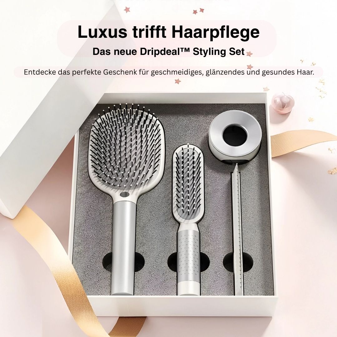 Haarbürsten Set mit Wandhalterung