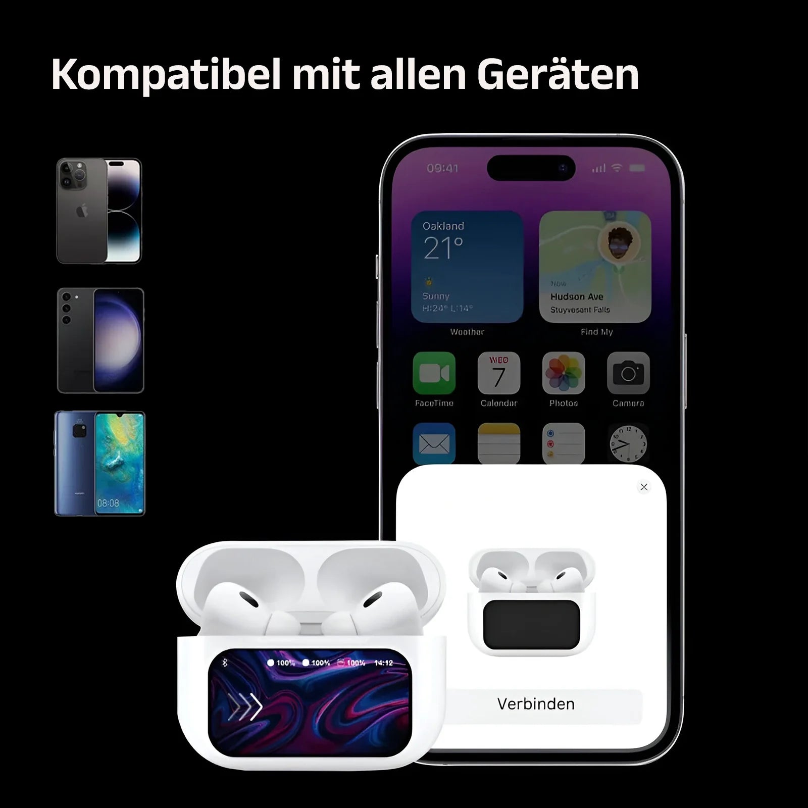 TouchPods Pro In-Ear mit Touchscreen Case