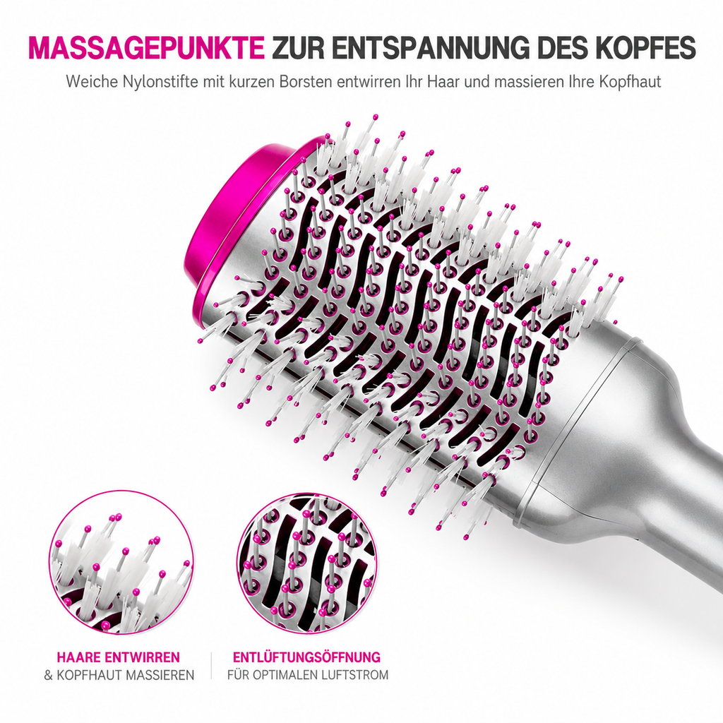 4-in-1 Heißluftbürste – Trocknen & Glätten