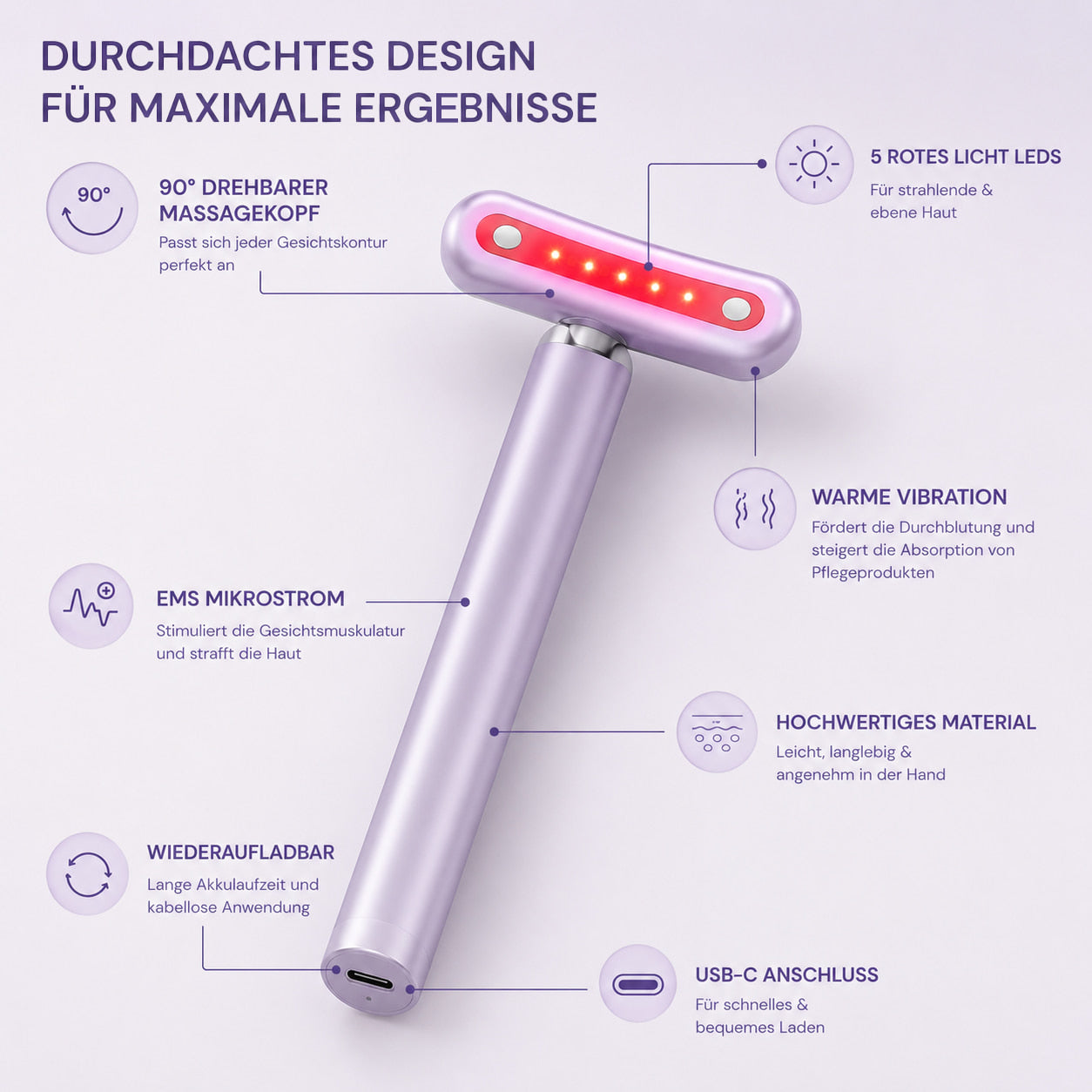 AgeDefy EMS Massagerät – Anti-Aging LED