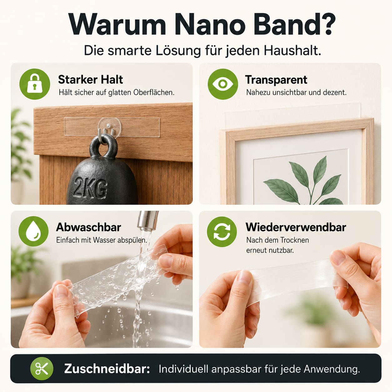 Nano Band Klebeband – Wiederverwendbar & Rückstandsfrei