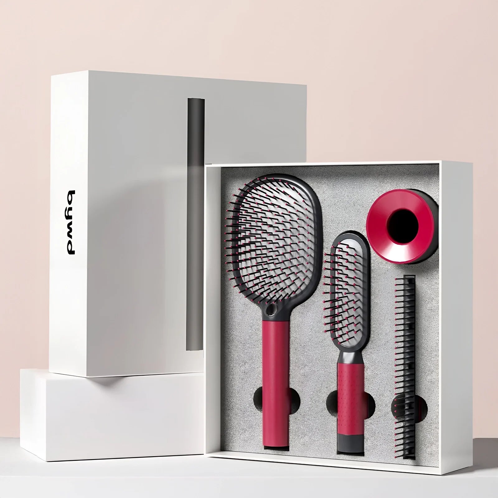 Haarbürsten Set mit Wandhalterung