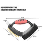 3in1 Grillbürste Messing Schaber