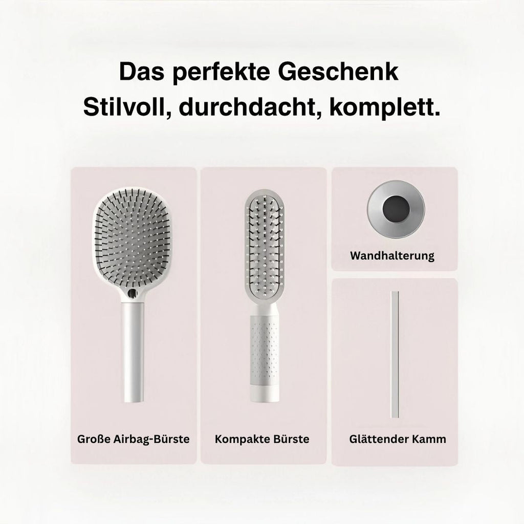 Haarbürsten Set mit Wandhalterung