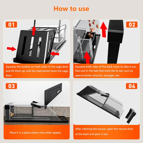 Automatic Mouse Trap Cage with Sensitive Trigger