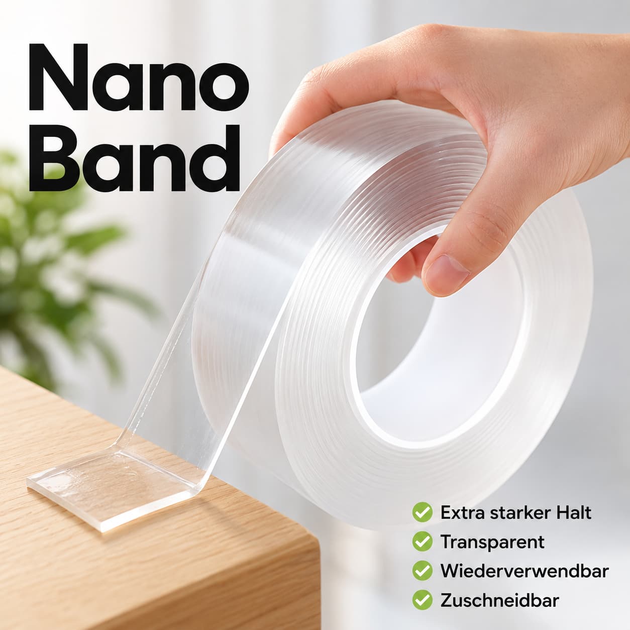 Nano Band Klebeband – Wiederverwendbar & Rückstandsfrei