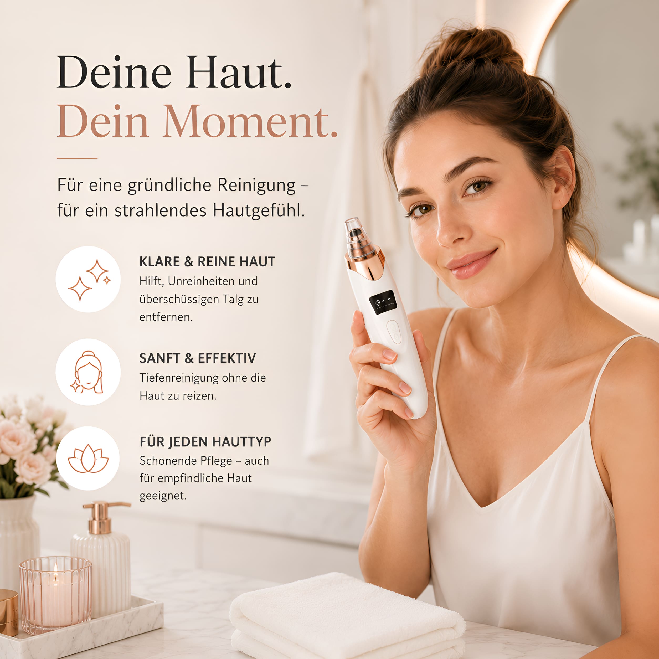 Vakuum Porenreiniger – 5 Aufsätze, 3 Stufen