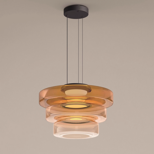 Glas-Pendelleuchte im Bauhaus-Stil – Moderne Hängelampe aus geschichtetem Glas für Küche, Esszimmer & Wohnzimmer, mehrere Größen