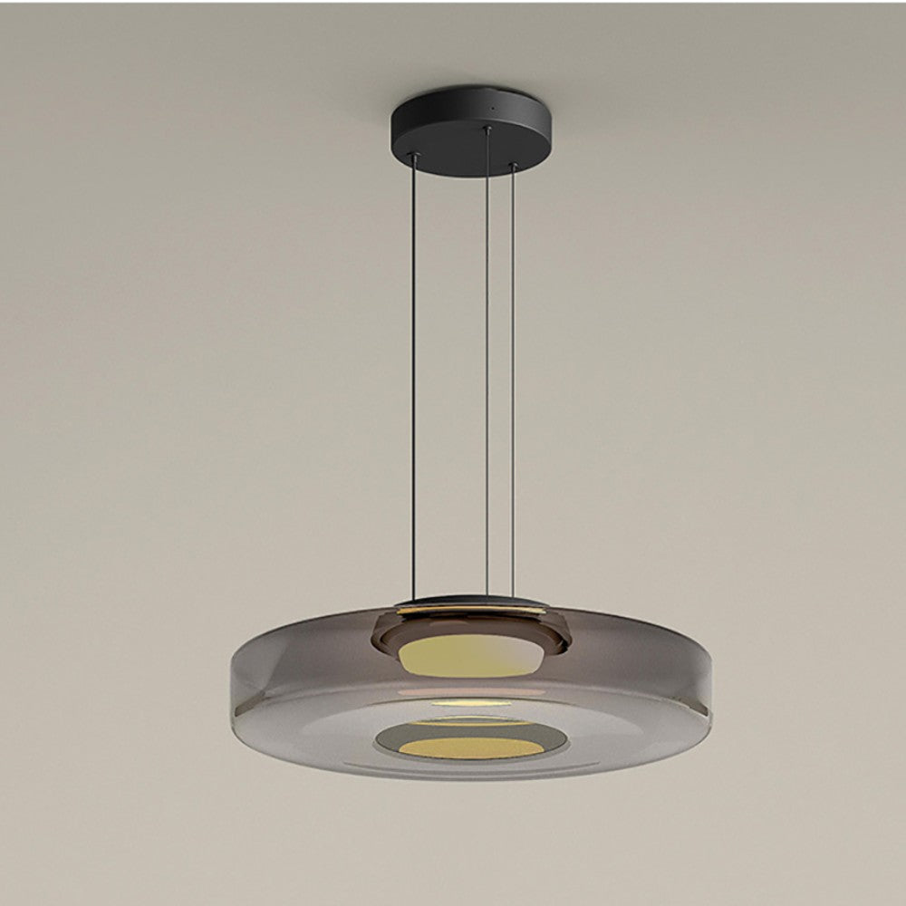 Glas-Pendelleuchte im Bauhaus-Stil – Moderne Hängelampe aus geschichtetem Glas für Küche, Esszimmer & Wohnzimmer, mehrere Größen