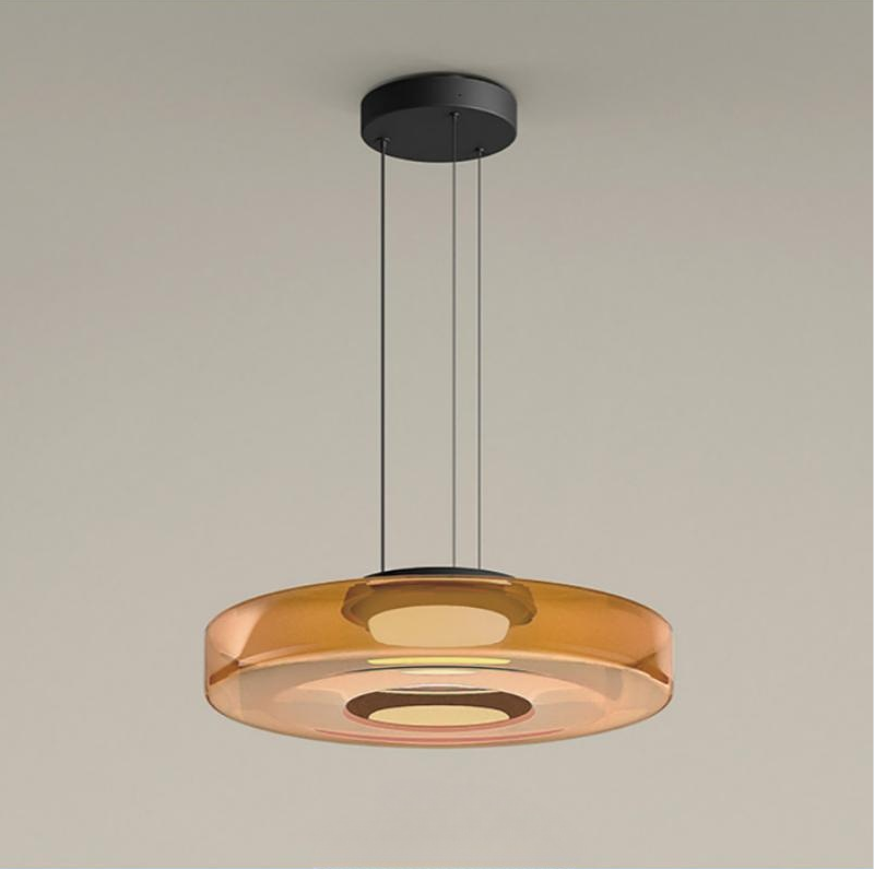 Glas-Pendelleuchte im Bauhaus-Stil – Moderne Hängelampe aus geschichtetem Glas für Küche, Esszimmer & Wohnzimmer, mehrere Größen