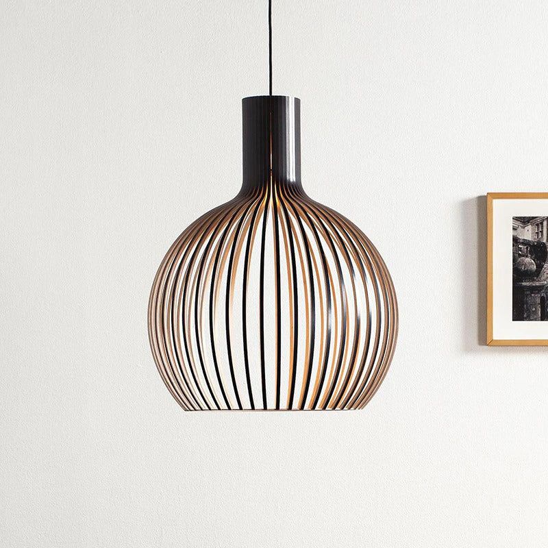 Handgefertigte Holz-Hängeleuchte – Natürliche Skandinavische Pendelleuchte aus Massivholz für Esszimmer, Küche & Wohnzimmer, höhenverstellbar