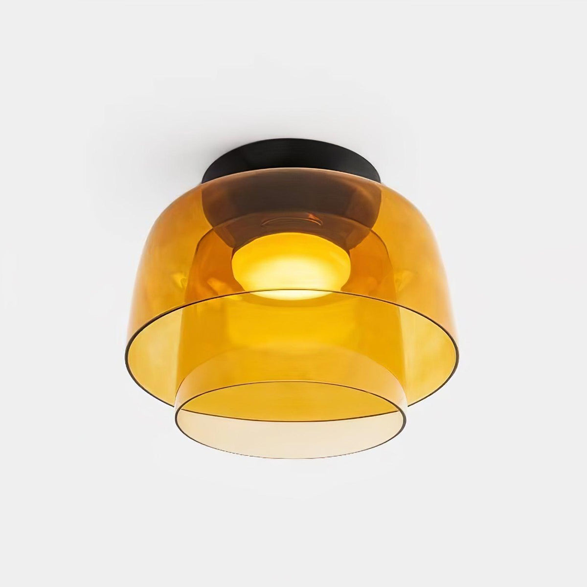Deckenleuchte aus Rauchglas mit integriertem LED, dimmbar, im minimalistischen Stil