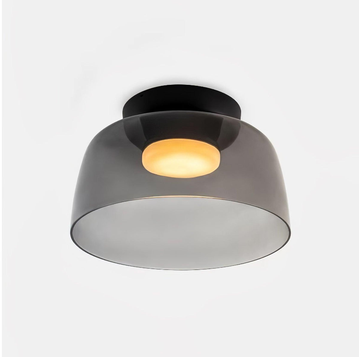 Deckenleuchte aus Rauchglas mit integriertem LED, dimmbar, im minimalistischen Stil