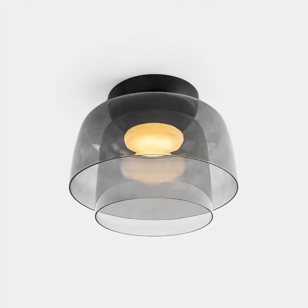 Deckenleuchte aus Rauchglas mit integriertem LED, dimmbar, im minimalistischen Stil