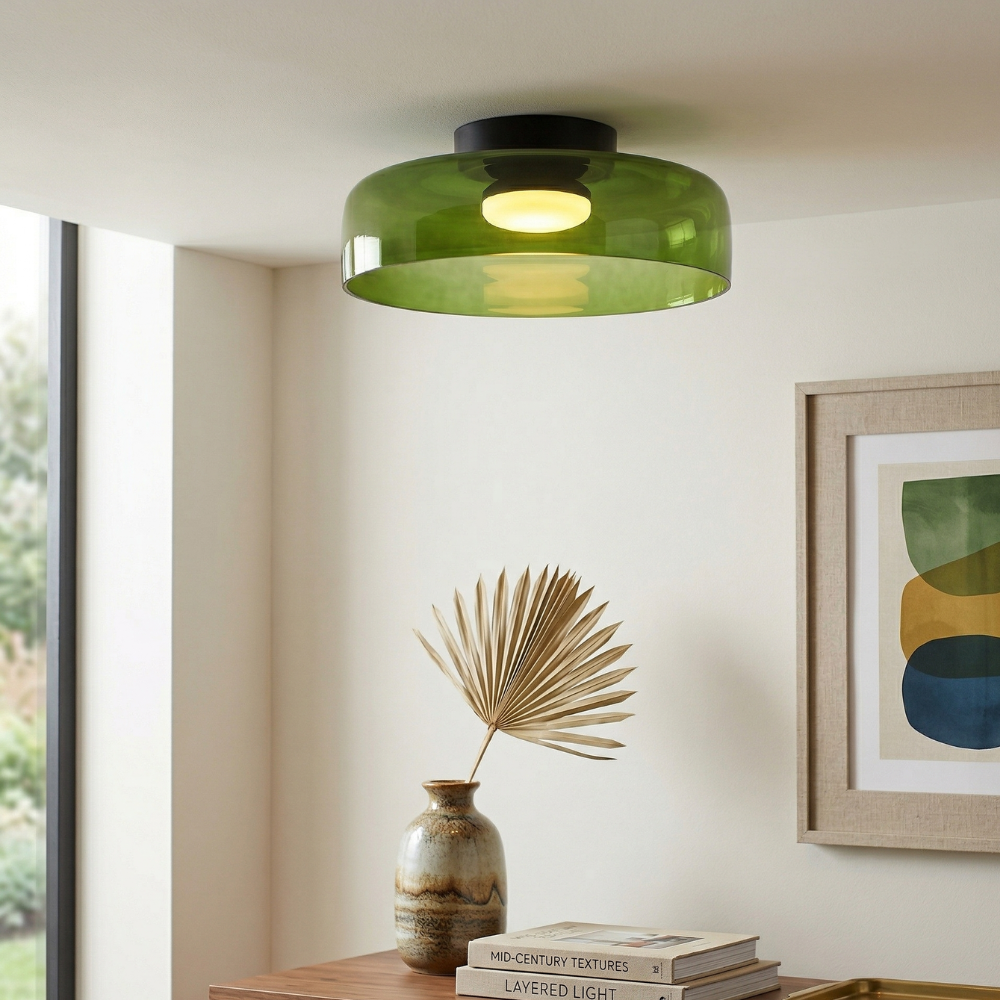 Deckenleuchte aus Rauchglas mit integriertem LED, dimmbar, im minimalistischen Stil