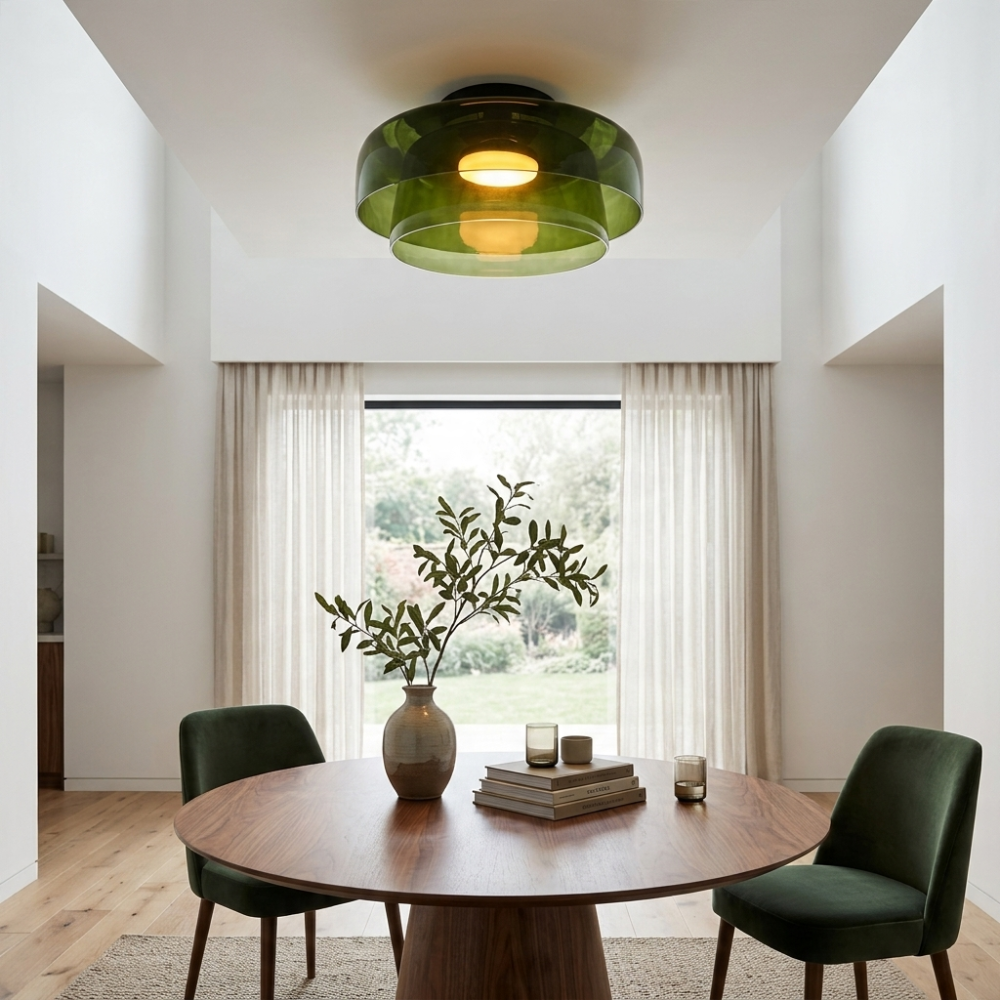 Deckenleuchte aus Rauchglas mit integriertem LED, dimmbar, im minimalistischen Stil