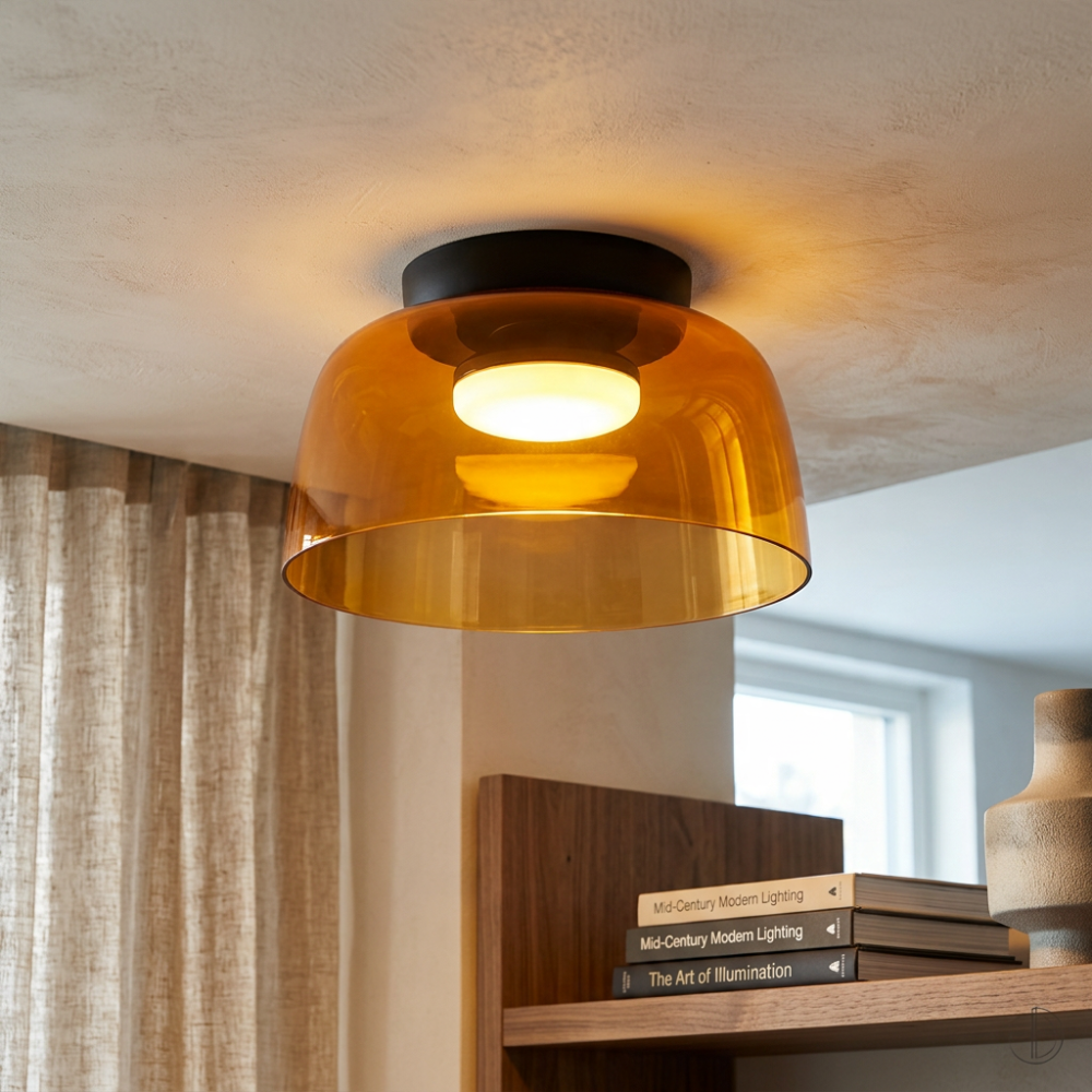 Deckenleuchte aus Rauchglas mit integriertem LED, dimmbar, im minimalistischen Stil