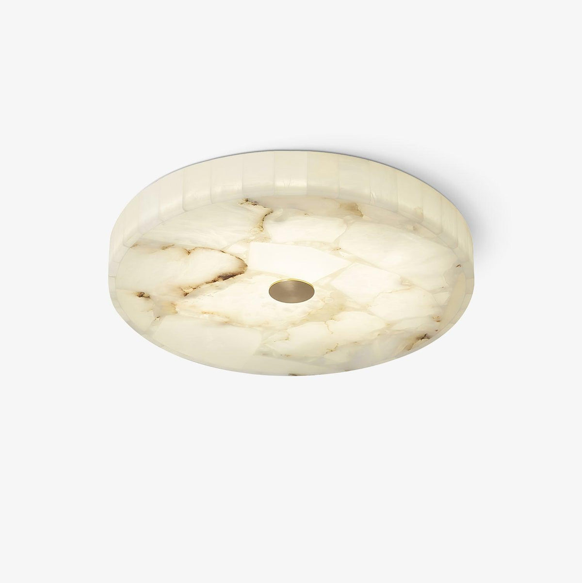 Alabaster-Deckenleuchte Weiß & Gold – elegante Deckenlampe fürs Wohnzimmer, Esszimmer & Flur