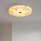 Alabaster-Deckenleuchte Weiß & Gold – elegante Deckenlampe fürs Wohnzimmer, Esszimmer & Flur