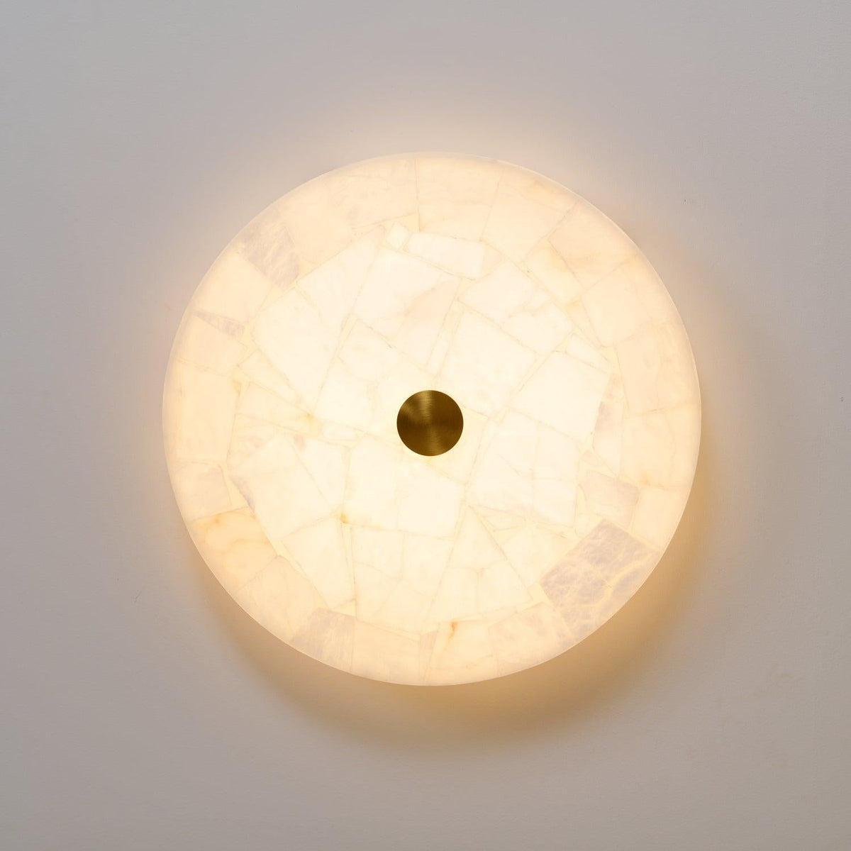 Alabaster-Deckenleuchte Weiß & Gold – elegante Deckenlampe fürs Wohnzimmer, Esszimmer & Flur