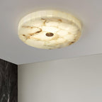 Alabaster-Deckenleuchte Weiß & Gold – elegante Deckenlampe fürs Wohnzimmer, Esszimmer & Flur