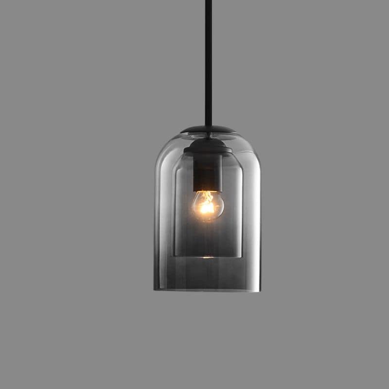 Glas-Pendelleuchte Nordisches Design – Moderne Hängeleuchte aus Farbglas mit Eisenbeschlägen für Küche, Esszimmer & Wohnzimmer, höhenverstellbar