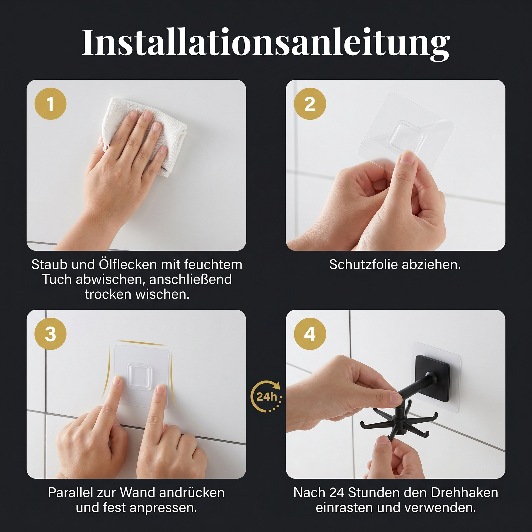 360° Drehbarer Haken Selbstklebend