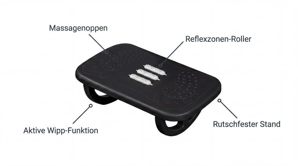 Schaukel-Fußstütze ergonomisch – Aktive Entlastung für  Rücken, Beine & Füße | Fußablage Homeoffice Büro