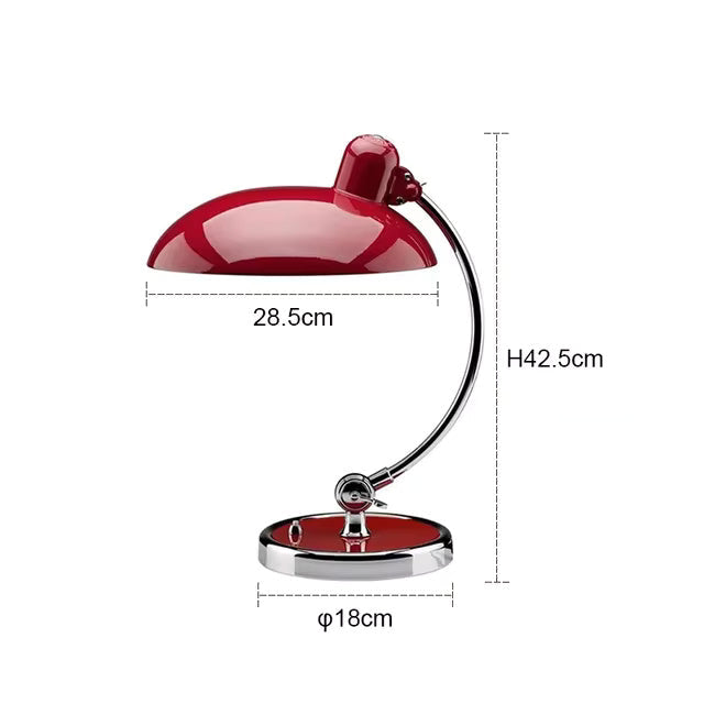 ScandiArc Tischlampe – Bauhaus-inspirierte Design-Tischleuchte mit gebogenem Metallarm in Chrom für Schreibtisch, Nachttisch & Wohnzimmer