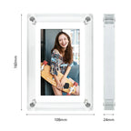 ClearFrame Acryl Digitaler Bilderrahmen mit IPS HD-Display – Tragbarer Elektronischer Fotorahmen mit Akku für Fotos, Videos & Musik | Ideales Geschenk