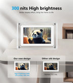 ClearFrame Acryl Digitaler Bilderrahmen mit IPS HD-Display – Tragbarer Elektronischer Fotorahmen mit Akku für Fotos, Videos & Musik | Ideales Geschenk