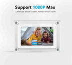 ClearFrame Acryl Digitaler Bilderrahmen mit IPS HD-Display – Tragbarer Elektronischer Fotorahmen mit Akku für Fotos, Videos & Musik | Ideales Geschenk