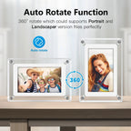 ClearFrame Acryl Digitaler Bilderrahmen mit IPS HD-Display – Tragbarer Elektronischer Fotorahmen mit Akku für Fotos, Videos & Musik | Ideales Geschenk