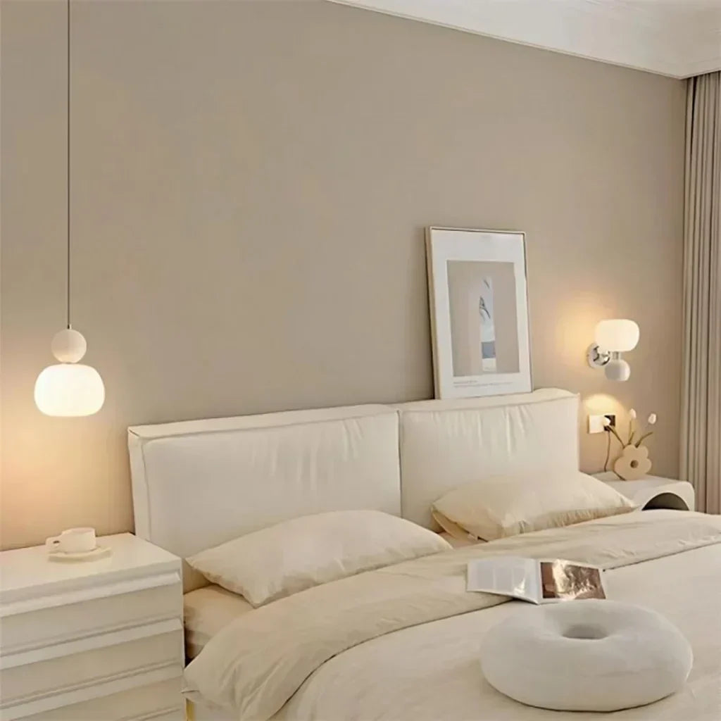 Nordische Kürbis-Hängeleuchte – Moderne LED-Pendelleuchte aus Glas mit 1 oder 3 Köpfen für Schlafzimmer, Esszimmer & Wohnzimmer, höhenverstellbar