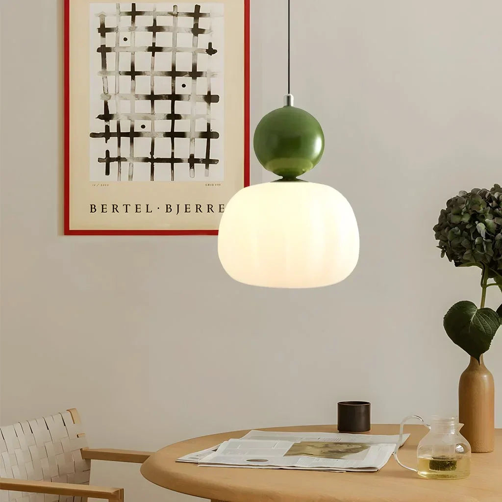 Nordische Kürbis-Hängeleuchte – Moderne LED-Pendelleuchte aus Glas mit 1 oder 3 Köpfen für Schlafzimmer, Esszimmer & Wohnzimmer, höhenverstellbar