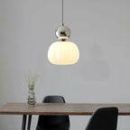 Nordische Kürbis-Hängeleuchte – Moderne LED-Pendelleuchte aus Glas mit 1 oder 3 Köpfen für Schlafzimmer, Esszimmer & Wohnzimmer, höhenverstellbar