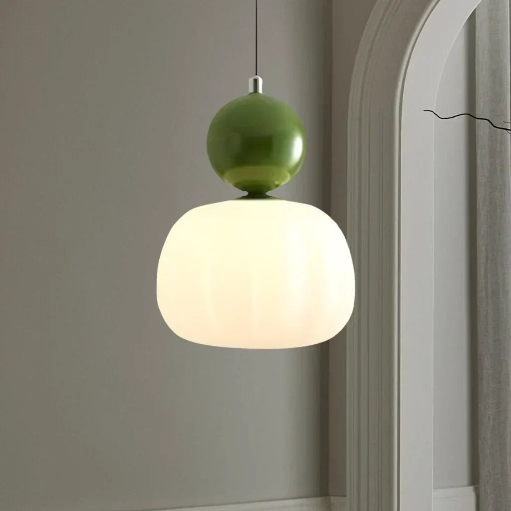 Nordische Kürbis-Hängeleuchte – Moderne LED-Pendelleuchte aus Glas mit 1 oder 3 Köpfen für Schlafzimmer, Esszimmer & Wohnzimmer, höhenverstellbar