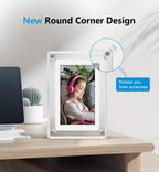 ClearFrame Acryl Digitaler Bilderrahmen mit IPS HD-Display – Tragbarer Elektronischer Fotorahmen mit Akku für Fotos, Videos & Musik | Ideales Geschenk