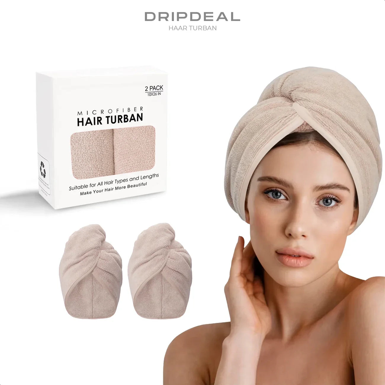 Mikrofaser Haarturban 2er Set