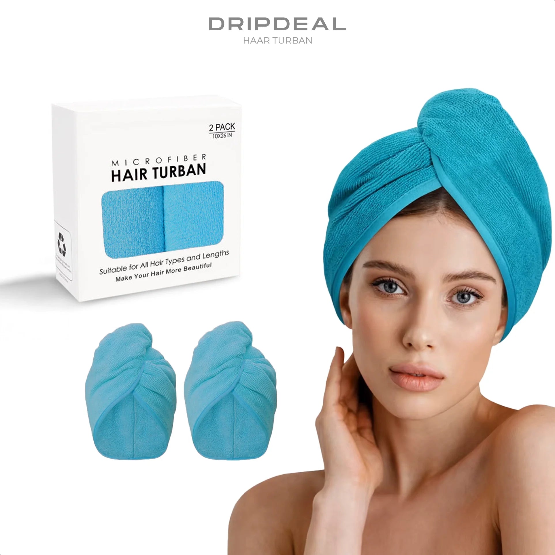 Mikrofaser Haarturban 2er Set