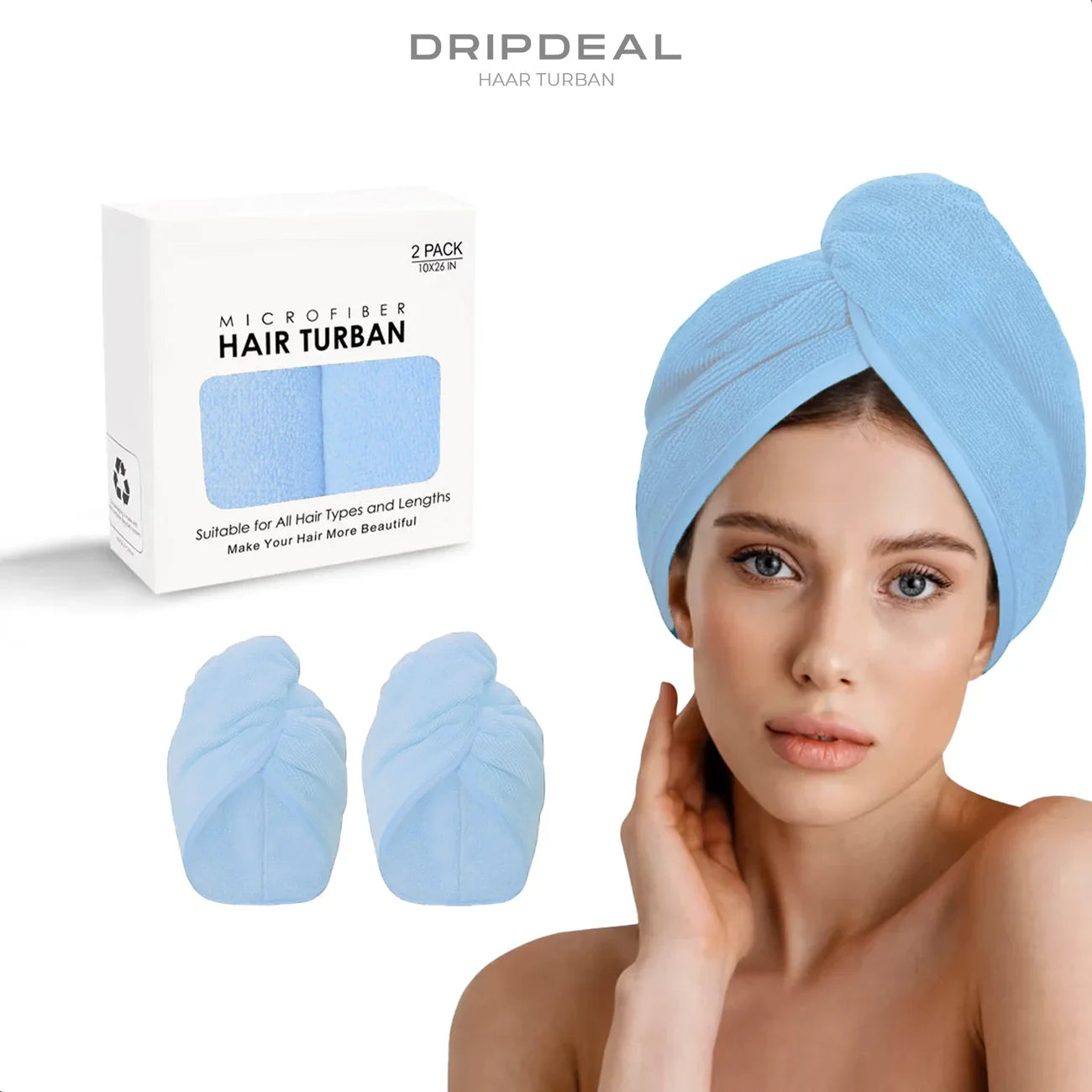 Mikrofaser Haarturban 2er Set