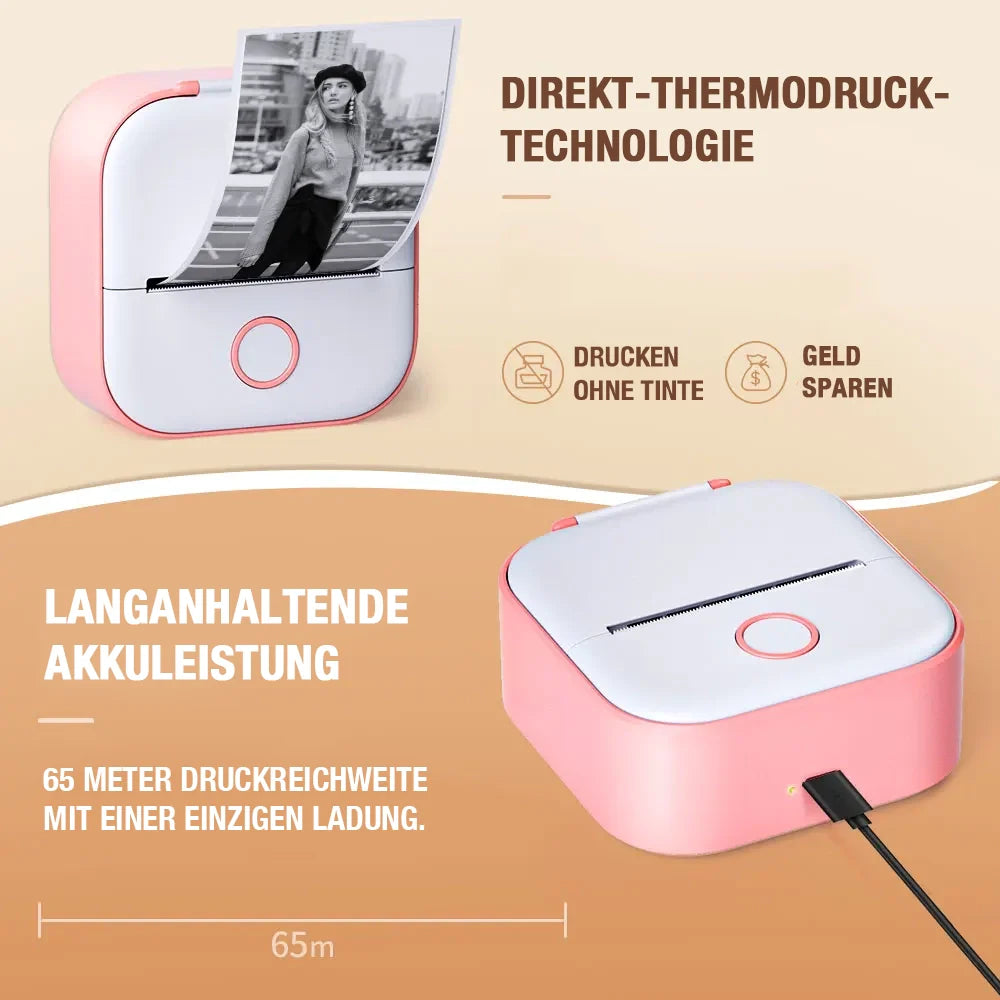 Mini Drucker Tragbar – Bluetooth Sofortdruck