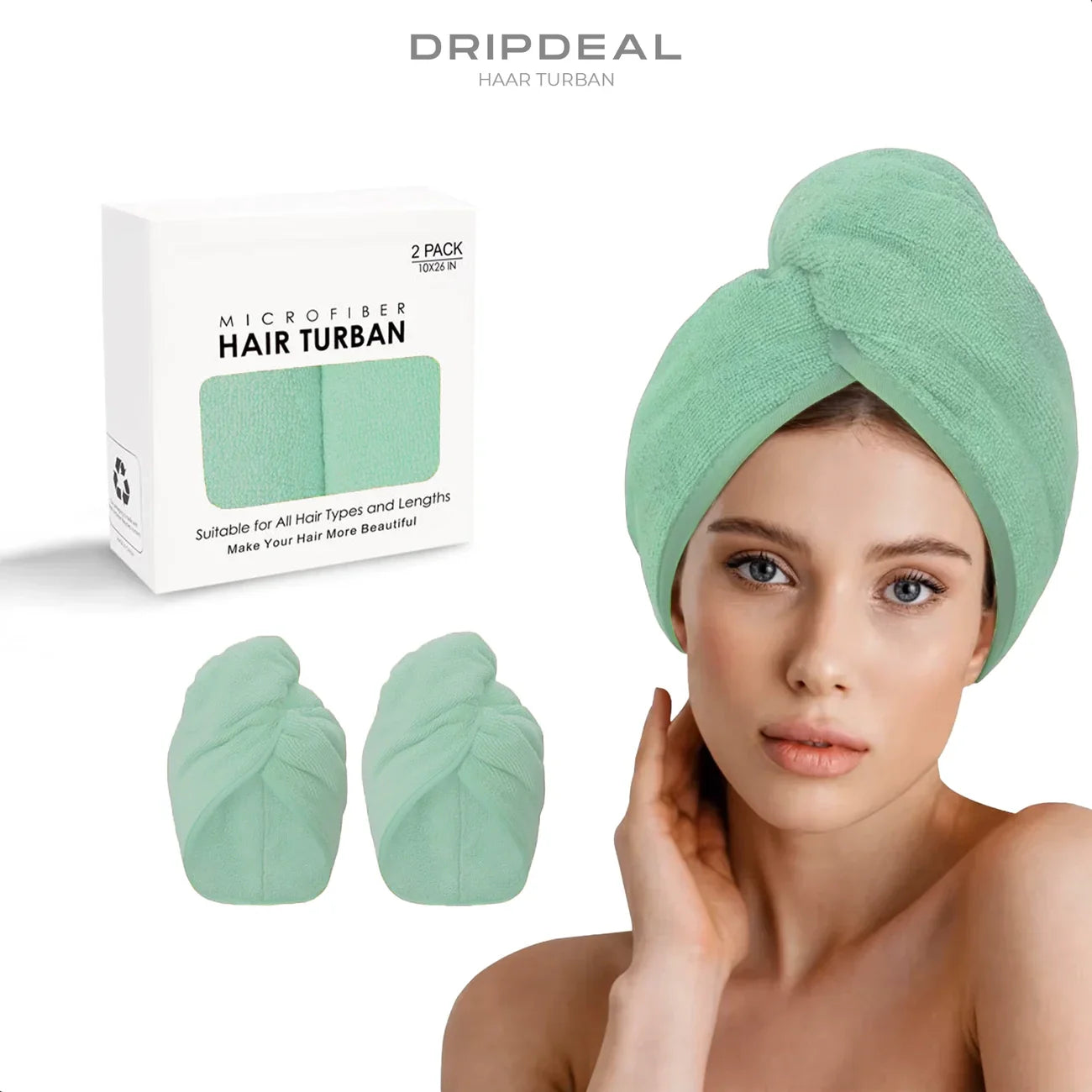 Mikrofaser Haarturban 2er Set