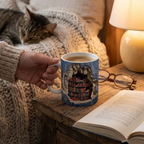 3D Library Bookshelf Mug