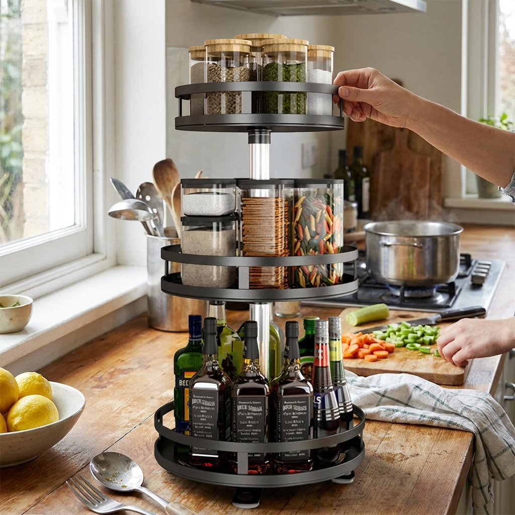3-Tier Swivel Metal Organizer