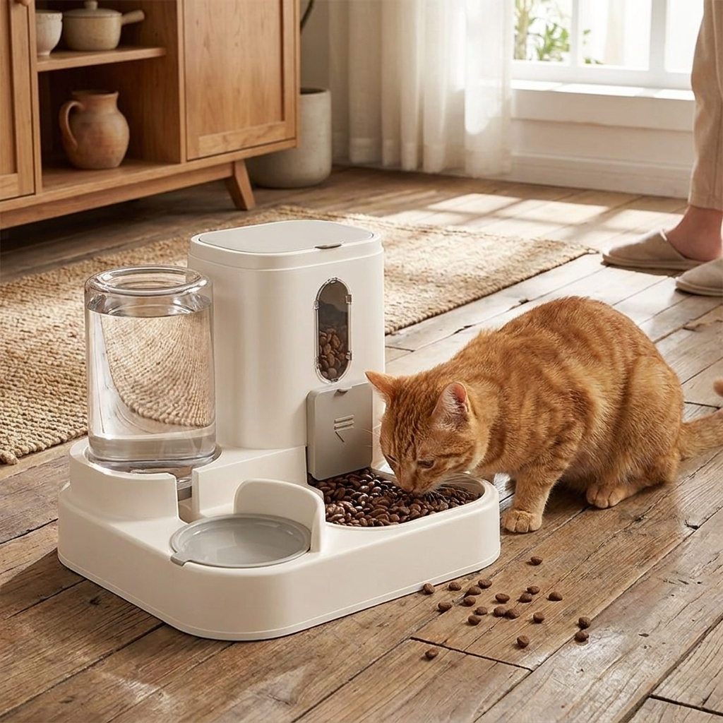 2 in 1 Dog and Cat Feeder with Water Dispenser