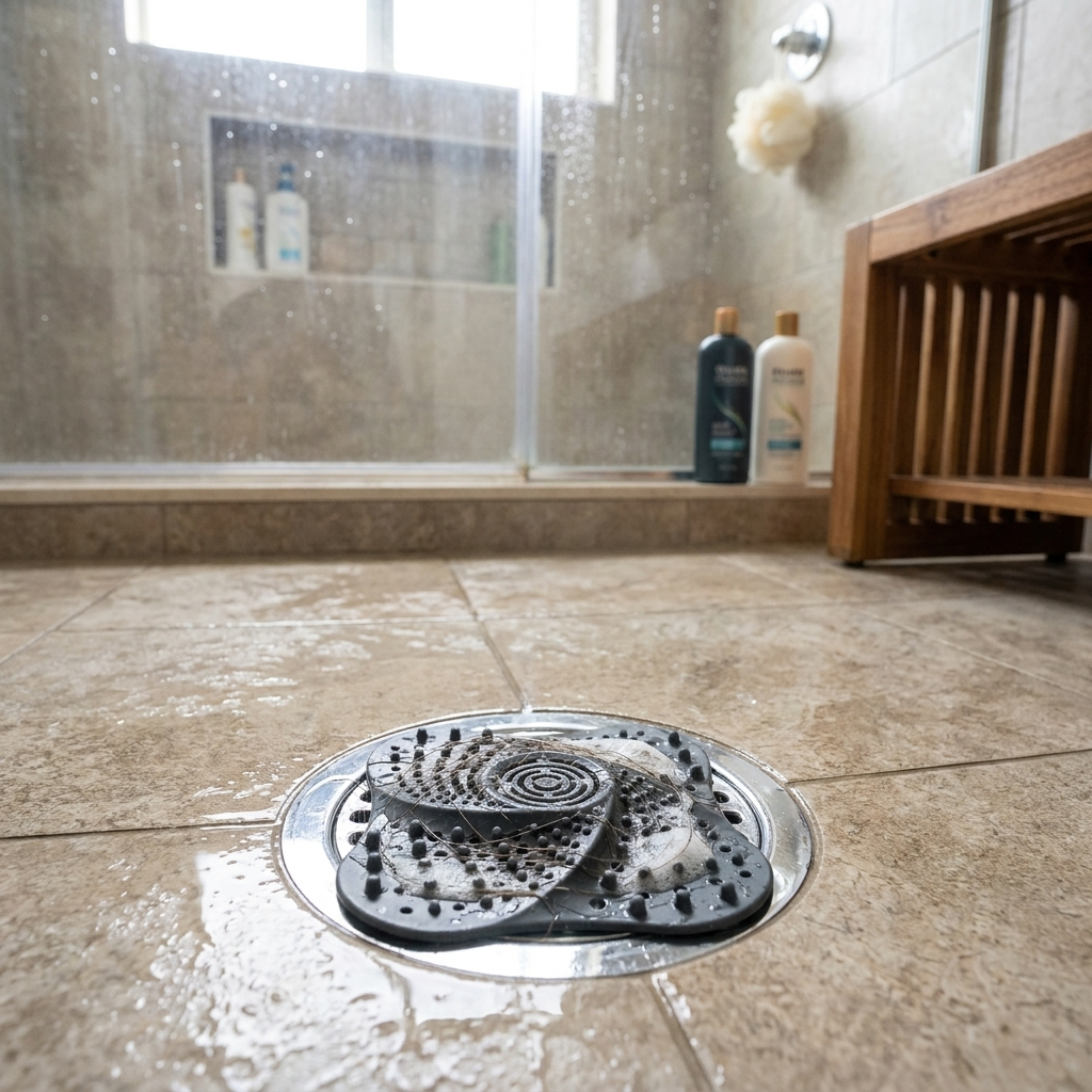 Spiral Shower Drain Hair Catcher lifestyle